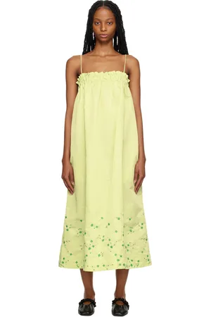 Ganni SSENSE Exclusive Green Midi Dress