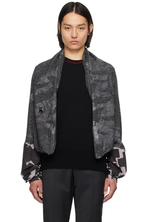 Vivienne Westwood Gray Hi-Vis Poncho Scarf Cardigan