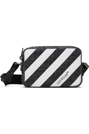 OFF-WHITE & White Diagonal Quilted Camera Bag