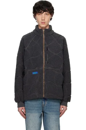 DIME Gray Coverstitch Sherpa Fleece Jacket