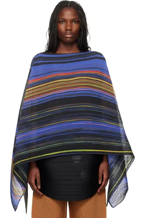 PLEATS PLEASE ISSEY MIYAKE Black Warp Madame-T Stole