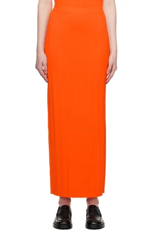 Frame Orange Cutout Maxi Skirt