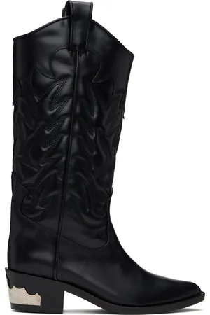 TOGA PULLA Black Leather Tall Boots