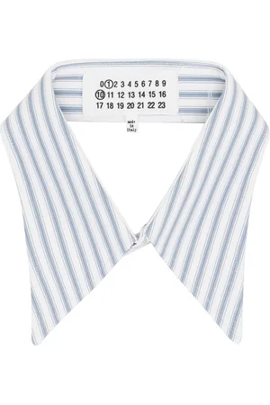 Maison Margiela White & Blue Stripe Collar