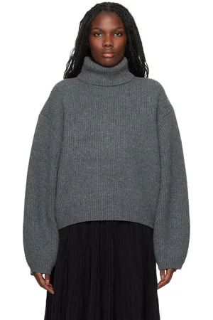 Totême Gray Ribbed Turtleneck