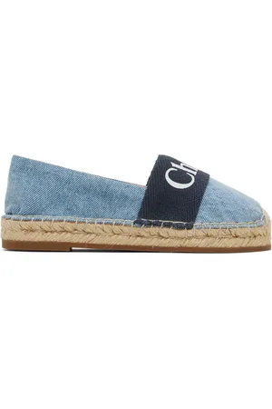 Chloé Kids Blue Woody Flat Espadrilles
