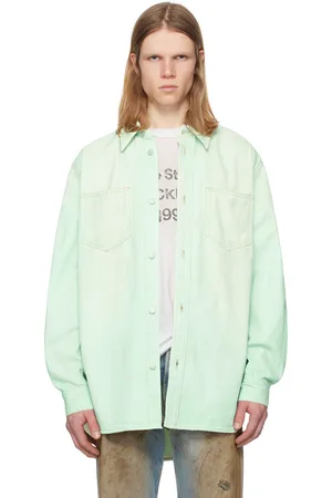 Acne Studios Green Relaxed Fit Button-Up Denim Shirt
