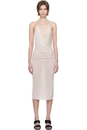 Rick Owens Off-White Hollywood Draped Dress