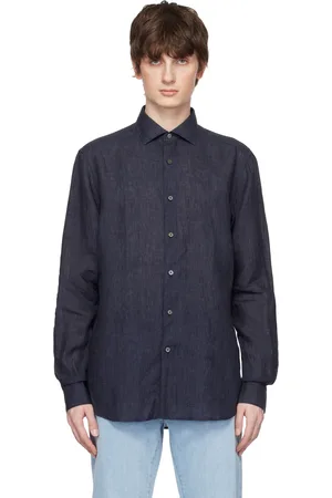 Ermenegildo Zegna Navy Button Shirt