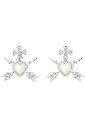 Shushu/Tong Silver YVMIN Edition Double Arrow Heart Earrings