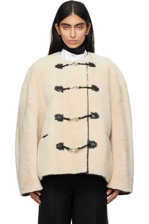 Totême Off-White Teddy Clasp Shearling Jacket