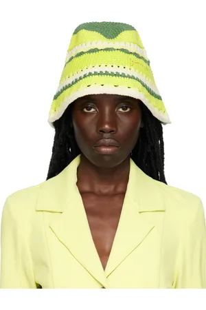 Ganni Green Embroidered Bucket Hat