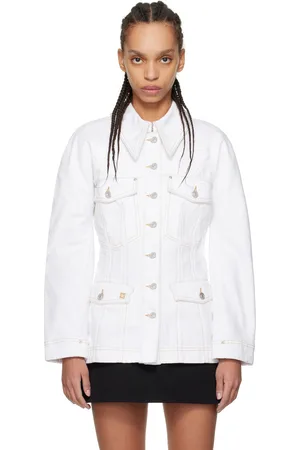 Givenchy White O Shaped Sleeves Denim Jacket