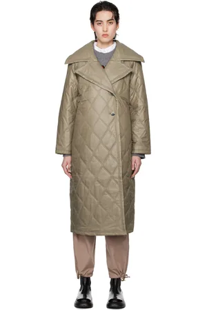 Ganni Brown Quilted Coat