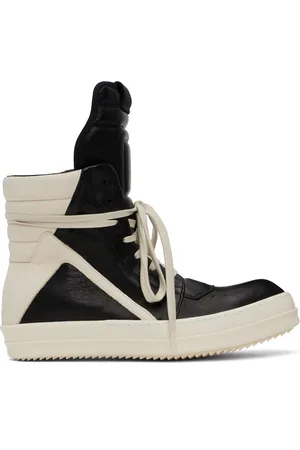 Rick Owens Black & Off-White Hollywood Geobasket Sneakers