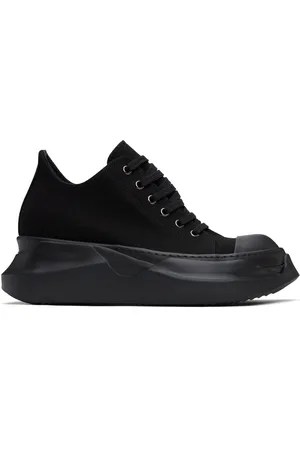 Rick Owens Black Hollywood Abstract Low Sneaks Sneakers