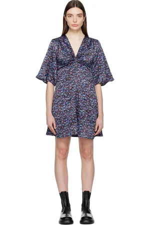 Ganni Black Floral Minidress