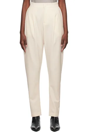 Issey Miyake Off-White High-Rise Trousers