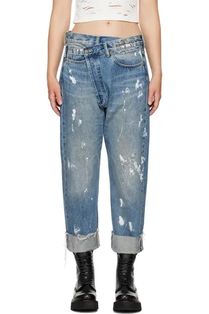R13 SSENSE Exclusive Blue Crossover Jeans