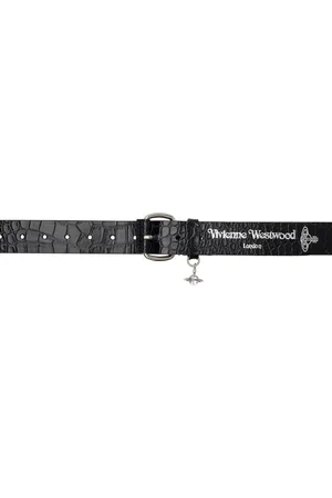 Vivienne Westwood Black Wide Alex Charm Belt