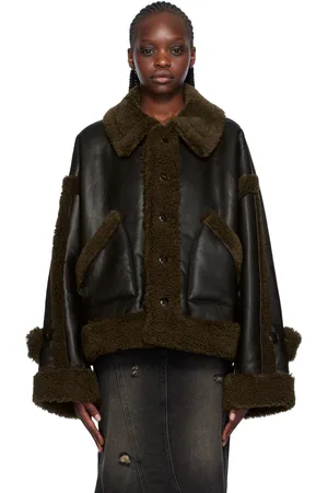lesugiatelier & Brown Paneled Faux-Shearling Jacket