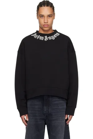 Palm Angels Black Flame Logo Crewneck Sweatshirt
