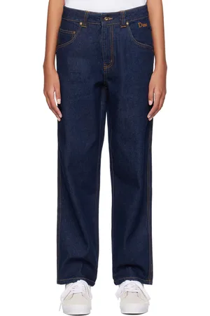 DIME Navy Embroidered Jeans