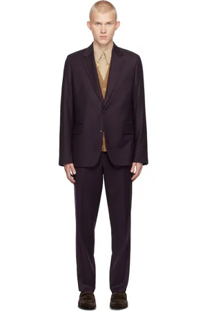 Paul Smith Purple Overdyed Wool-Cashmere Flannel Suit