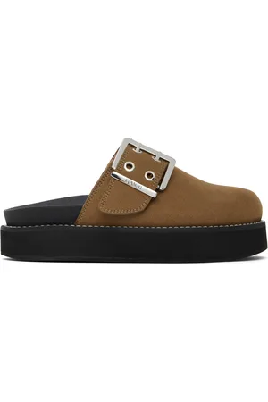 Ganni Brown Feminine Buckle Loafers