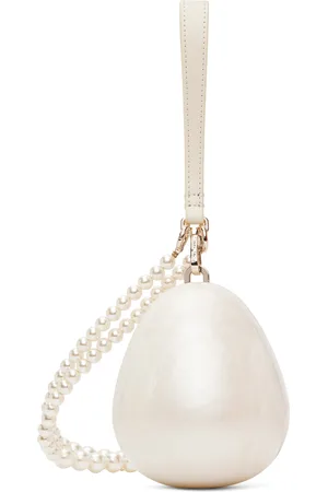 Simone Rocha Off-White Micro Pearl Egg Pouch