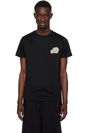 Moncler Black Double Logo Patch Cotton T-shirt