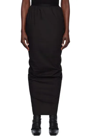 Rick Owens Black Hollywood Soft Pillar Maxi Skirt
