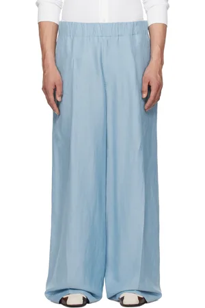 DRIES VAN NOTEN Blue Drawstring Trousers