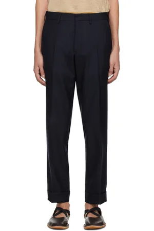 DRIES VAN NOTEN Navy Tapered Trousers