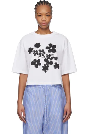 Marni White Daisy Garden Print T-shirt