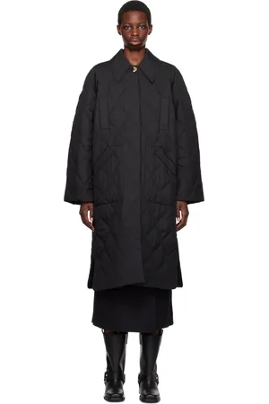 Ganni Black Quilted Coat