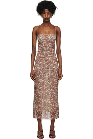 Bec & Bridge Red & Beige Priya Midi Dress