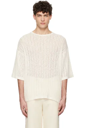 COMMAS Off-White Pointelle Knit T-shirt