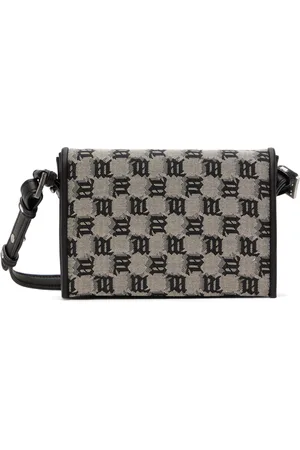 MISBHV Taupe & Black Jacquard Monogram Phone Pouch