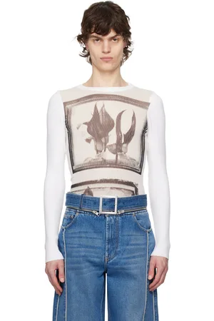 Jean Paul Gaultier White Flowers Cadres T-shirt