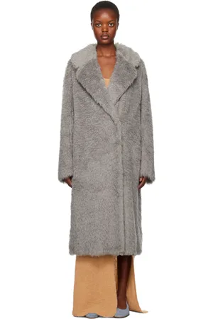 Stand Studio Gray Nicole Faux-Fur Coat