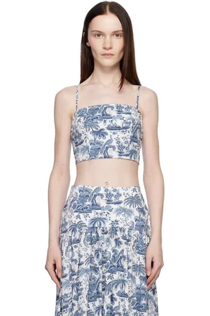 Staud Blue & White Federico Camisole