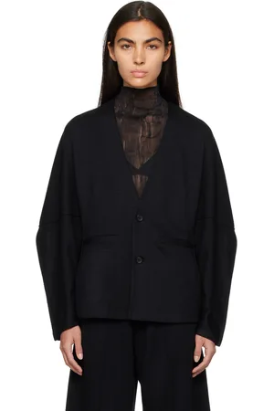 Issey Miyake Black Tucked Cardigan