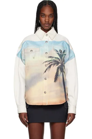 Palm Angels Off-White Sunrise Palm Denim Overshirt
