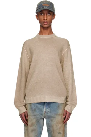 Acne Studios Beige Printed Crewneck Sweater