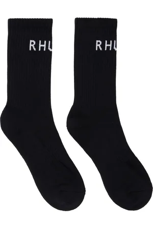 Rhude Black Classic Logo Socks