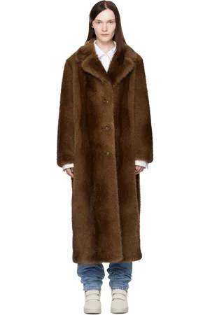Stand Studio Brown Nora Faux-Fur Coat