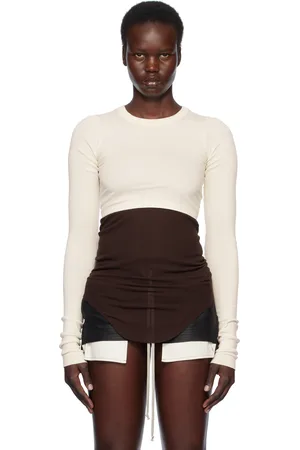 Rick Owens Off-White Hollywood Classic Cotton Jersey Crop T-shirt