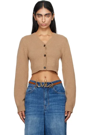 Chloé Tan Cropped Cardigan