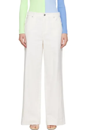 Staud White Grayson Denim Trousers